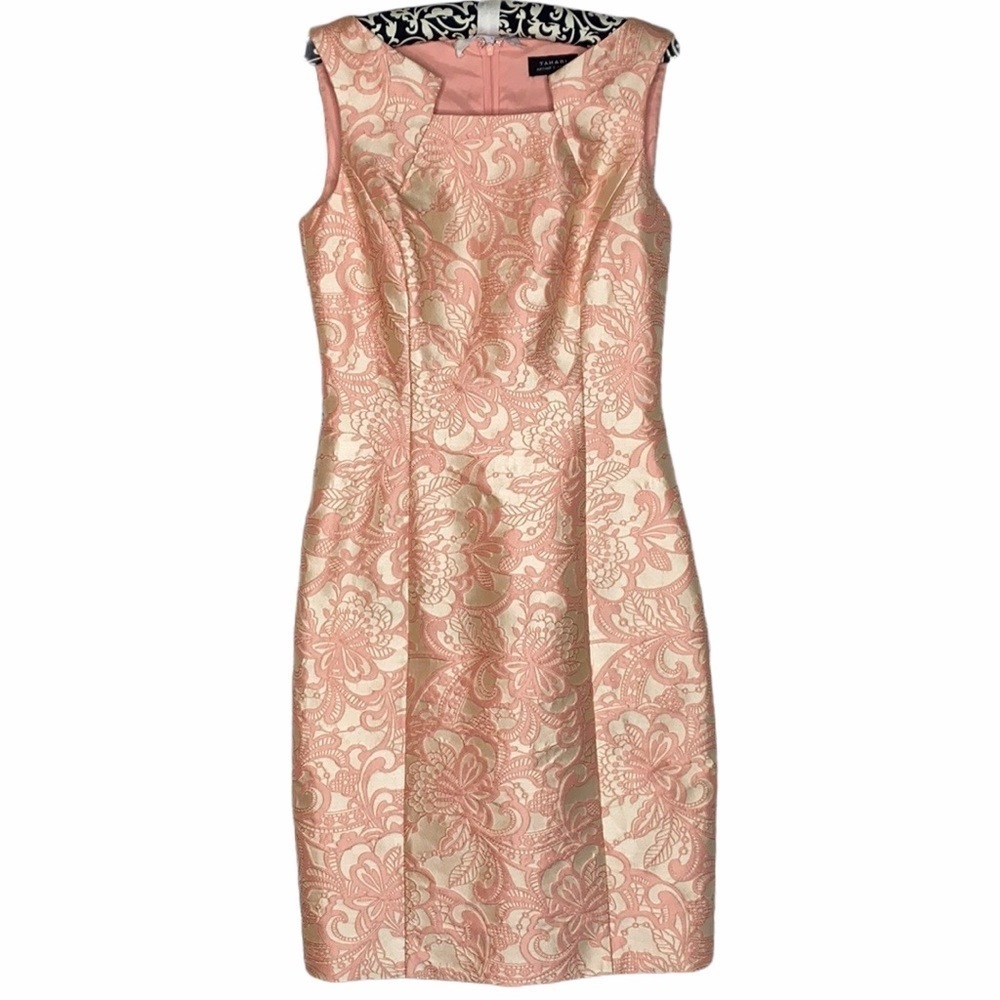 Tahari Jacquard Sleeveless Dress 0- label says size 2, but dress fits like a 0.